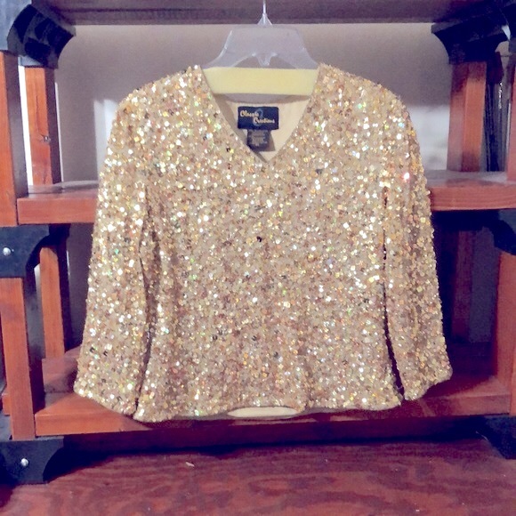 Vintage Gold Sequins top - Picture 12 of 12